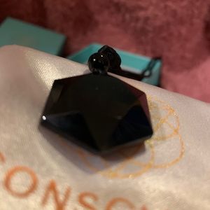 Obsidian stone pendant